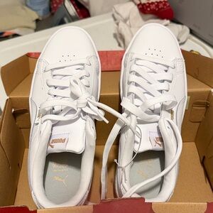 Puma Classic White Sneakers with Gold Details